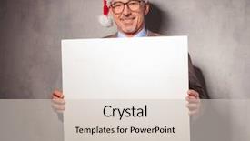  Presentation with santa - Colorful slide set enhanced with man holding a blank board backdrop and a soft green colored foreground