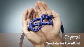  Presentation with holding hands - Presentation enhanced with man-holding-a-blue-rope background and a coral colored foreground