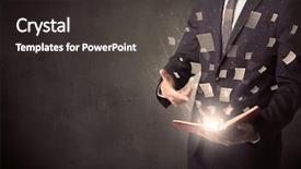  Presentation with book - Colorful theme enhanced with man holding a book backdrop and a  colored foreground