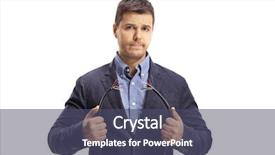  Presentation with cable - Amazing PPT theme having man holding a broken cable backdrop and a ocean colored foreground