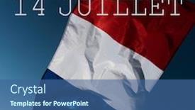  Presentation with france flag - Slides featuring man-holding-a-french-flag background and a ocean colored foreground