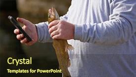  Presentation with man holding phone - Theme enhanced with man holding a freshly caught background and a wine colored foreground