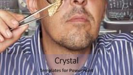  Presentation with gold nugget - Cool new theme with man holding a gold nugget backdrop and a ocean colored foreground