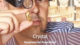  Presentation with gold nugget - PPT layouts enhanced with man holding a gold nugget background and a coral colored foreground