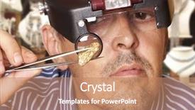  Presentation with jewelry gold - Amazing slide deck having man holding a gold nugget backdrop and a coral colored foreground