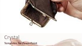  Presentation with change - Cool new PPT theme with man-holding-an-empty-change backdrop and a sky blue colored foreground