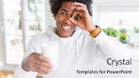  Presentation with eye glass - Slides having man holding and drinking glass background and a white colored foreground