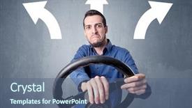  Presentation with black wedding holding hands - Beautiful theme featuring auto road show - young man holding black steering backdrop and a  colored foreground