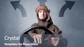  Presentation with black wedding holding hands - Presentation theme with auto road show - young man holding black steering background and a  colored foreground