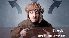  Presentation with black man - Theme with steering wheel with three arrows background and a tawny brown colored foreground