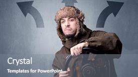  Presentation with black man - Slide set consisting of auto road show - young man holding black steering background and a gray colored foreground