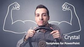  Presentation with black wedding holding hands - PPT layouts with man holding black steering wheel background and a dark gray colored foreground