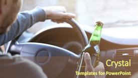  Presentation with beer bottle - PPT theme enhanced with don't drink and drive background and a tawny brown colored foreground