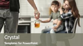  Presentation with wife - Slide set consisting of man holding bottle of alcohol background and a gray colored foreground