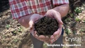  Presentation with dirt - Slides with man-holding-dirt background and a gray colored foreground