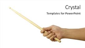  Presentation with drum - Cool new presentation theme with man holding drum stick backdrop and a white colored foreground