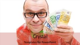  Presentation with council of european union - Audience pleasing PPT layouts consisting of papaer - man holding european money isolated backdrop and a  colored foreground