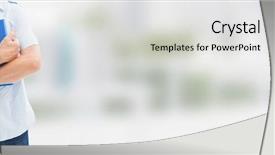  Presentation with crime tape blurred forensic - Slides having man holding files and folders background and a light gray colored foreground