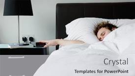  Presentation with alarm - Presentation enhanced with man-holding-hand-on-alarm background and a light gray colored foreground