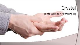  Presentation with pain - Theme having man holding his hand - pain background and a pink colored foreground