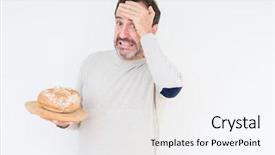 Presentation with shame - Slide deck consisting of man holding homemade fresh bread background and a sky blue colored foreground