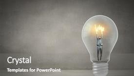  Presentation with luminous - Slide set featuring man holding luminous idea inside light bulb background and a gray colored foreground