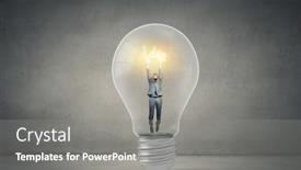  Presentation with luminous - Beautiful presentation design featuring man-holding-luminous-idea-inside backdrop and a gray colored foreground