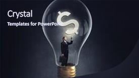  Presentation with luminous - Cool new presentation theme with man holding luminous idea inside light bulb backdrop and a wine colored foreground