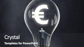  Presentation with luminous - Presentation design having man holding luminous idea inside light bulb background and a dark gray colored foreground
