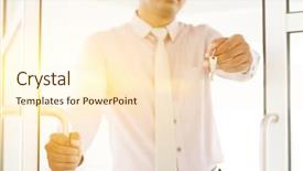  Presentation with indian - Slide set featuring man holding office key focus background and a cream colored foreground