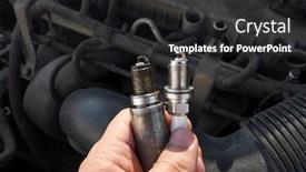  Presentation with spark plugs - Colorful theme enhanced with man-holding-old-and-new backdrop and a dark gray colored foreground