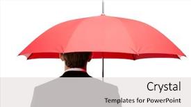  Presentation with red blood cells back ground - Audience pleasing slides consisting of man holding opened red umbrella backdrop and a white colored foreground