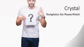  Presentation with santa claus holding scroll paper - Cool new PPT theme with man holding paper with question backdrop and a  colored foreground