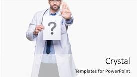  Presentation with swot analysis question mark word - Presentation theme with man holding paper with question background and a white colored foreground