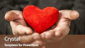  Presentation with hands heart - Slides featuring man holding red heart background and a tawny brown colored foreground