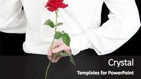  Presentation with 18th birthday rose gold - Cool new presentation design with man holding rose close-up backdrop and a dark gray colored foreground