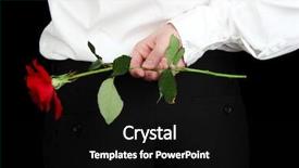  Presentation with man holding phone - Amazing presentation theme having man holding rose close-up backdrop and a black colored foreground