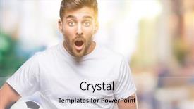  Presentation with soccer formation - Cool new slide set with man holding soccer football ball backdrop and a sky blue colored foreground