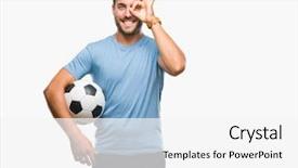  Presentation with eye ball dilated gif - Cool new presentation theme with man holding soccer football ball backdrop and a  colored foreground