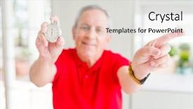  Presentation with senior hunger - Beautiful PPT theme featuring man holding stopwach showing countdown backdrop and a light gray colored foreground