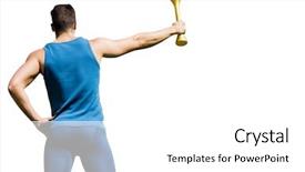  Presentation with olympic - Cool new PPT layouts with man holding the olympic torch backdrop and a white colored foreground