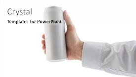  Presentation with beverage - Presentation design consisting of man-holding-white-blank-aluminum background and a white colored foreground