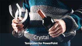  Presentation with beverage - Slide deck featuring man-holding-wine-bottle background and a ocean colored foreground