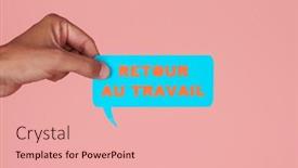  Presentation with blue pink - Presentation design enhanced with man-holds-a-blue-paper background and a lemonade colored foreground