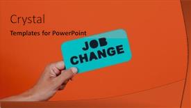  Presentation with blue orange - Slide set having man-holds-a-blue-paper background and a red colored foreground