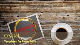  Presentation with pollution air - Beautiful presentation theme featuring man-holds-a-magnifier backdrop and a tawny brown colored foreground