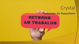  Presentation with yellow paper - Slides having man-holds-a-red-paper background and a gold colored foreground