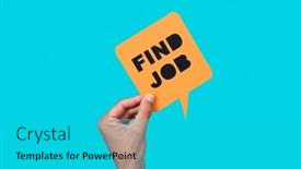  Presentation with yellow paper - PPT theme consisting of man-holds-a-yellow-paper background and a cyan colored foreground