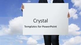  Presentation with blank signs - Slide deck consisting of man holds blank signs background and a sky blue colored foreground