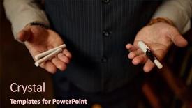  Presentation with cigarettes - Cool new slide set with man-holds-cigarettes-and-mouthpiece backdrop and a wine colored foreground